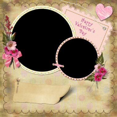 Happy Valentine's Day - Vintage Photo Album. clipart