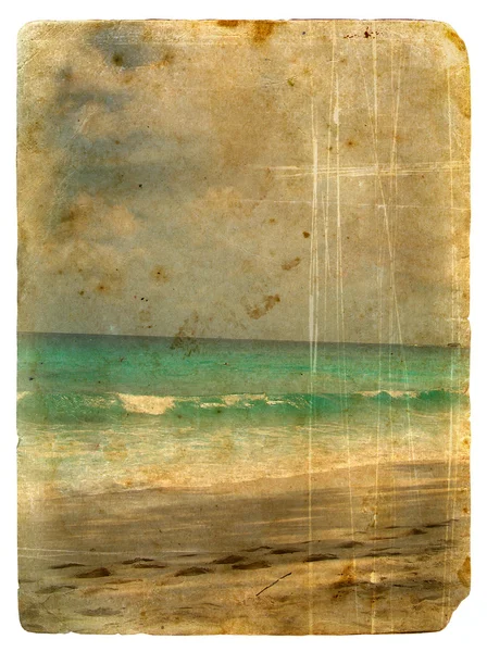 인도양 세이셸입니다. 오래 된 그림 엽서. — стокове фото