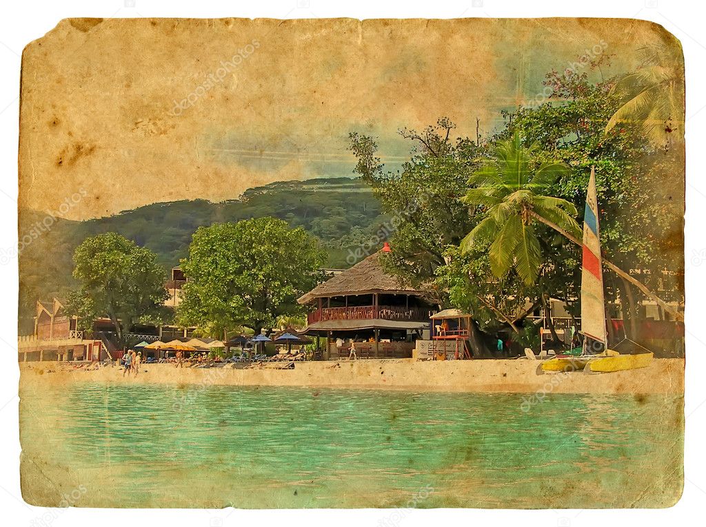 Tropical Landscapes. Old postcard.