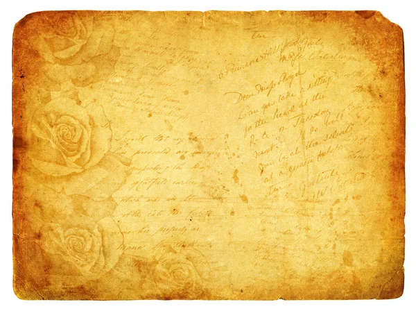 Винтажное фоновое изображение с розами. Старая открытка . — стоковое фото