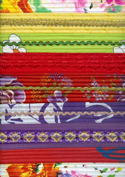 Detalle de tejido patchwork hecho a mano — Foto de Stock