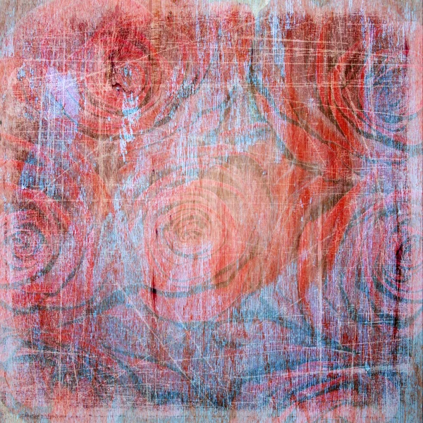 Abstrato grunge texturizado fundo com rosas — Fotografia de Stock