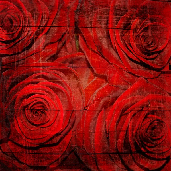 Astratto grunge strutturato sfondo con rose — Foto Stock