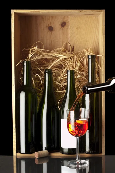 Fortfarande lfe med rött vin — Stockfoto