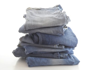 Stack of blue jeans clipart