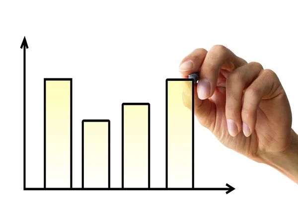 Hand drawing a chart — Stock Photo, Image