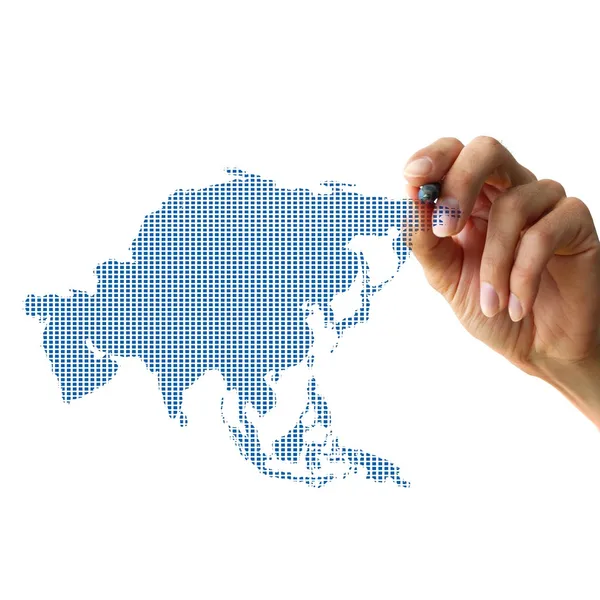 Hand drawing asia — Stock Photo, Image