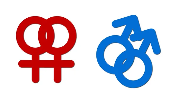 Símbolos de união sexual — Fotografia de Stock