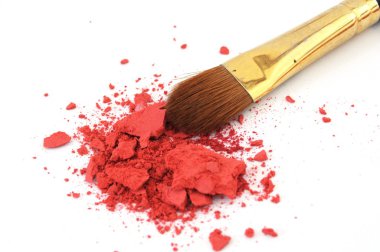 Makeup brush and cosmetic powder clipart