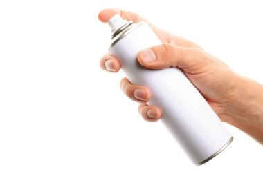 Hand holding a spray clipart