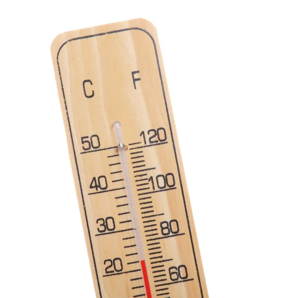 Деревянный термометр — стоковое фото