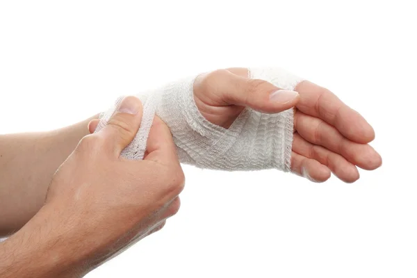 Bandage på en hand — Stockfoto