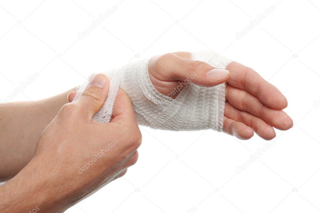 Bandage on a hand
