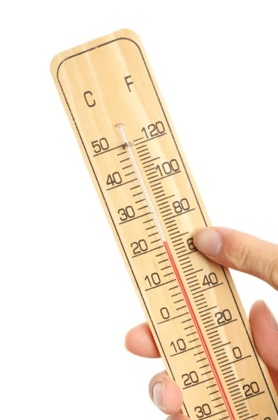 El tutma termometre — Stok fotoğraf
