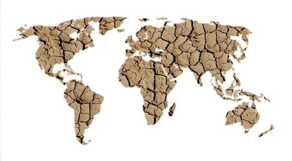 World map of dry ground — Stock Photo, Image