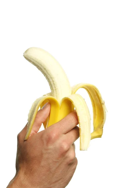 Banana descascada — Fotografia de Stock