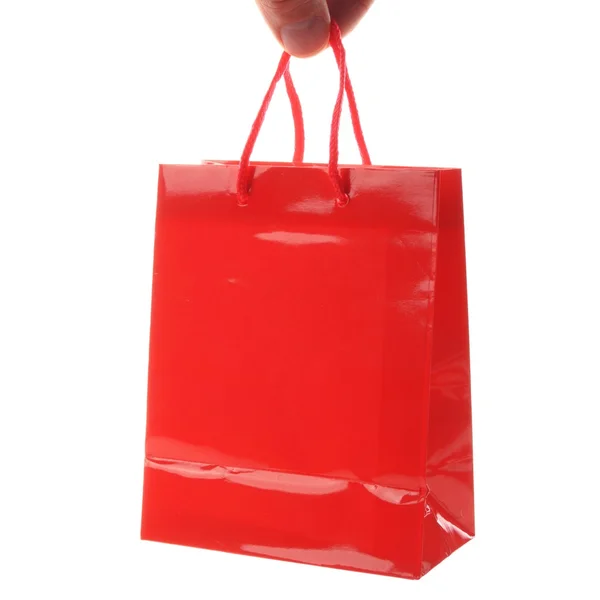 Червоний покупки сумка — стокове фото