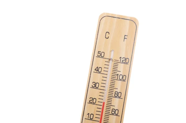 Деревянный термометр — стоковое фото