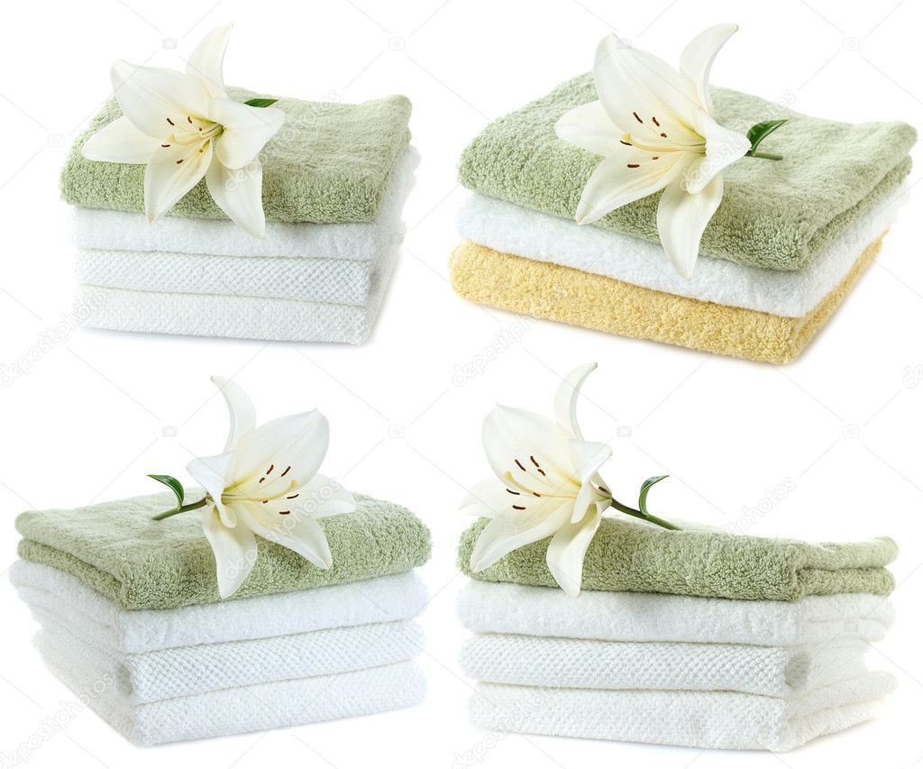 Towels with white lily