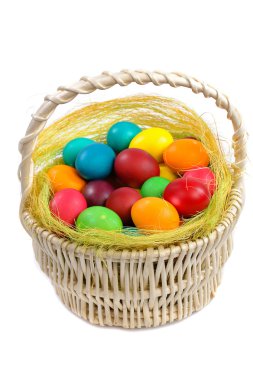 Easter eggs in basket clipart