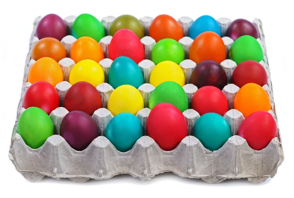 Πασχαλινά αυγά σε χαρτοκιβώτιο — Φωτογραφία Αρχείου