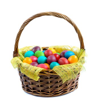 Easter eggs in basket clipart