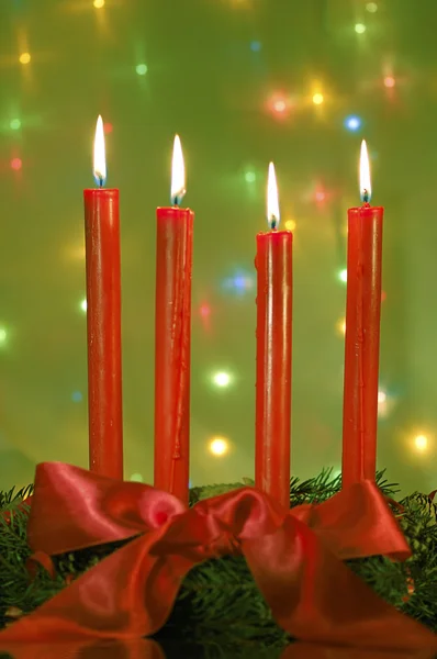 Quattro candele rosse — Foto Stock