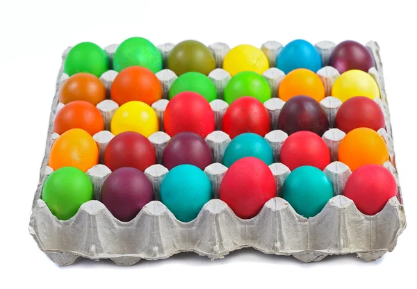 Ovos de Páscoa na caixa — Fotografia de Stock