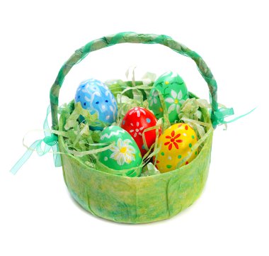 Easter eggs in basket clipart