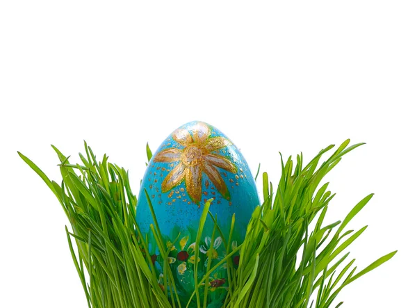 Easter egg in green grass — Stock Photo, Image