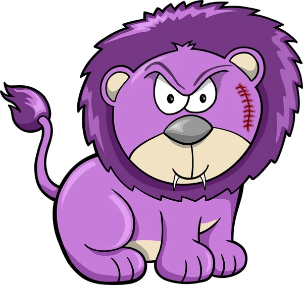 Aranyos dühös Safari oroszlán vektoros illusztráció — Stock Vector