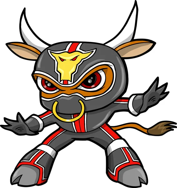 Vetor de guerreiro ninja touro —  Vetores de Stock