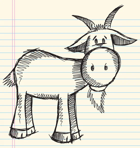 Doodle Sketch Goat Vector Illustration — Stock Vector
