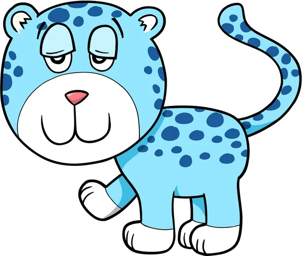 Faul schläfrig Leoparden Vektor Illustration Cartoon Art — Stockvektor