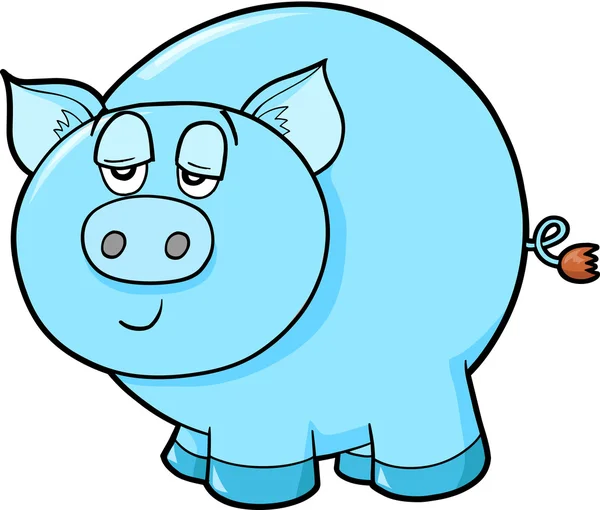 懒人农场猪矢量插图艺术 — 图库矢量图片