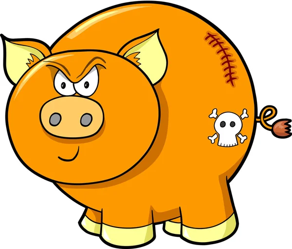 艰难的愤怒农场猪矢量插图艺术 — 图库矢量图片