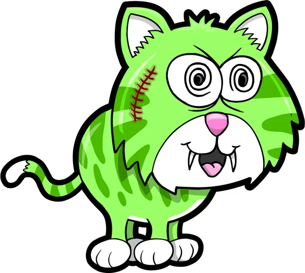 Wild Crazy Tiger Animal Vector Illustration Art — Stock Vector