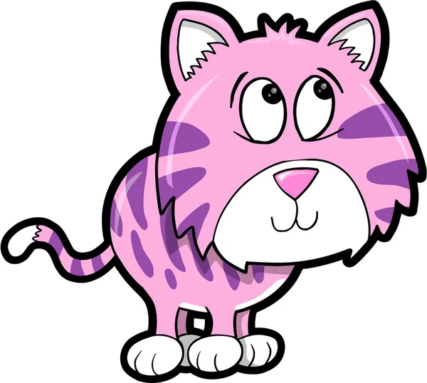 Verlegen tijger dierlijke vector illustratie kunst — Stockvector