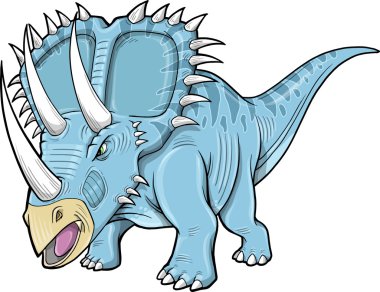 Triceratops dinozor vektör çizim