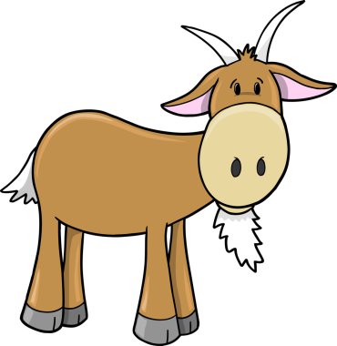 Cute Farm Goat Vector Illustration clipart