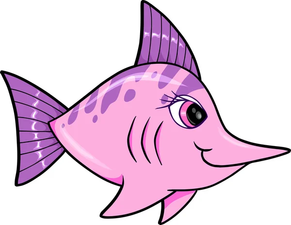 Pesce spada carino — Vettoriale Stock