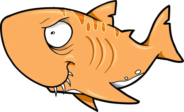 クレイジー オレンジ サメ ベクトル イラスト — ストックベクタ