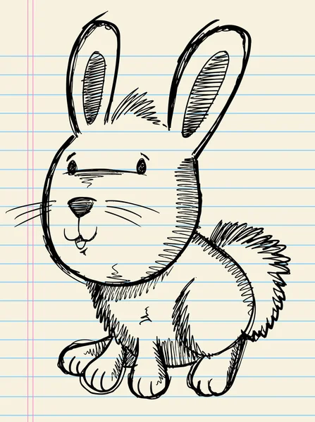 Sketch Doodle coniglio coniglio — Vettoriale Stock