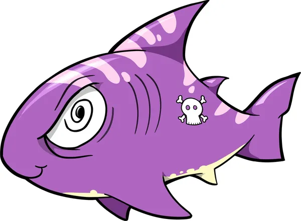 Šílený žralok ilustrace — Stockový vektor