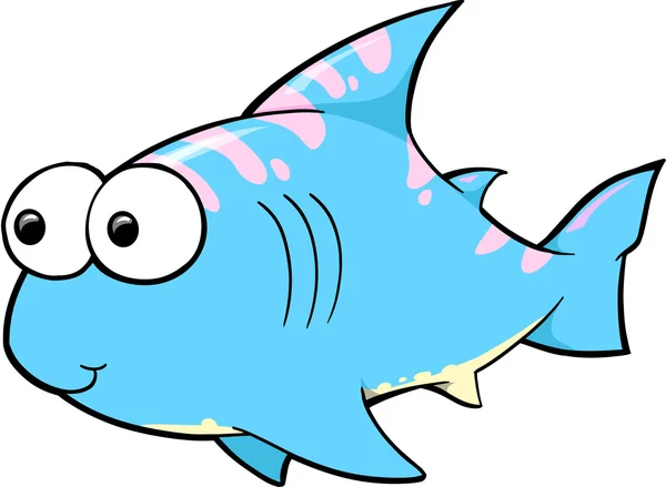 Cute Shark Illustration — Stock Vector