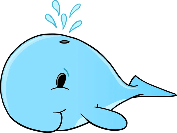 Cute Whale Vector Illustration — Stock Vector