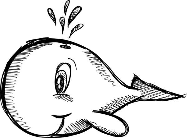大ざっぱなかわいいクジラのベクトル — ストックベクタ
