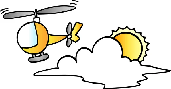 Illustration vectorielle mignon petit hélicoptère — Image vectorielle