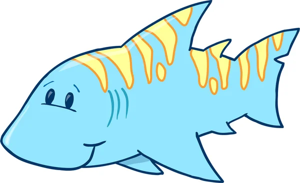 Schattig blauwe haai vectorillustratie — Stockvector