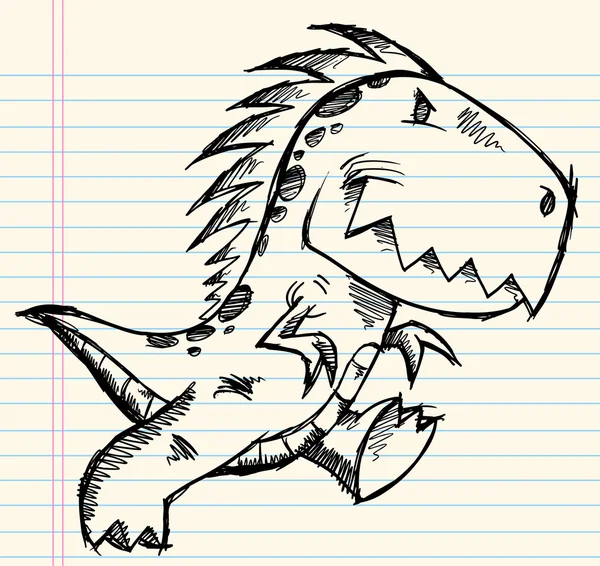 stock vector Dinosaur Doodle Sketch Vector Illustration